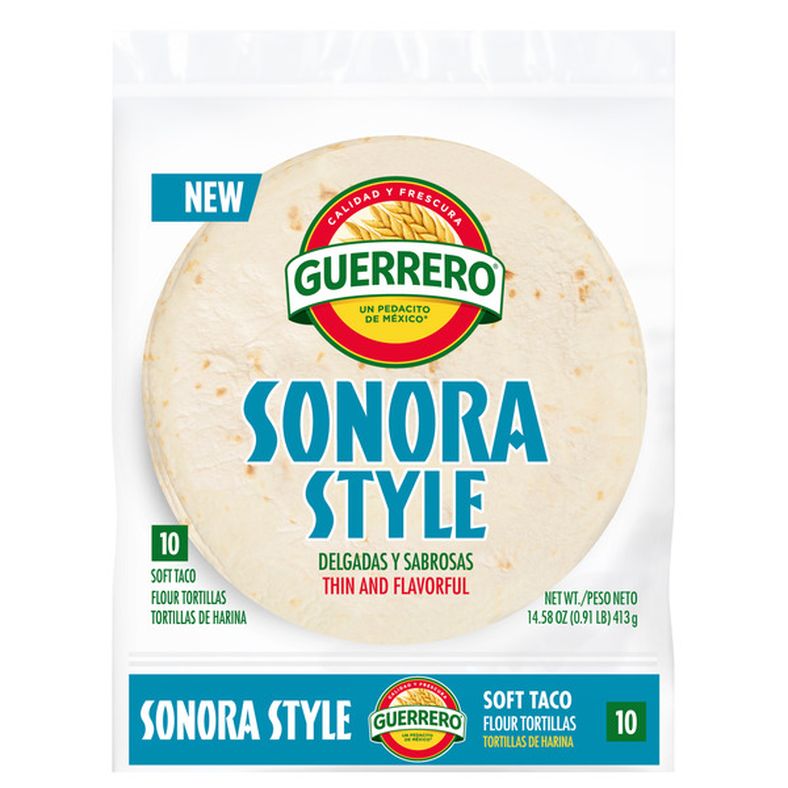 Guerrero Sonora Style Flour Tortillas, Soft Taco Size, 10 Count