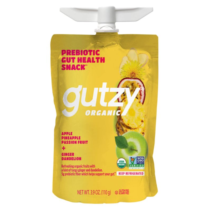 Gutzy Organic Pineapple, PassionFruit + Ginger & Dandelion Botanical, Prebiotic