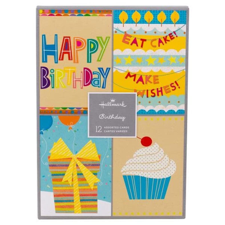 Hallmark Assorted Birthday Cards (#70) (Birthday Icons, 12 Cards and Envelopes)