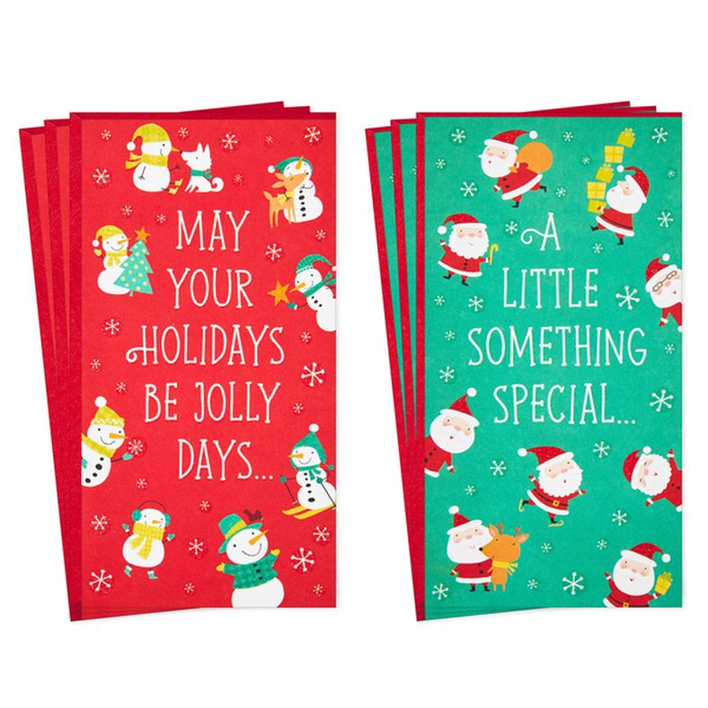 Hallmark Christmas Money or Gift Card Holders Assortment, Snowmen & Santa (6 Cards) #11