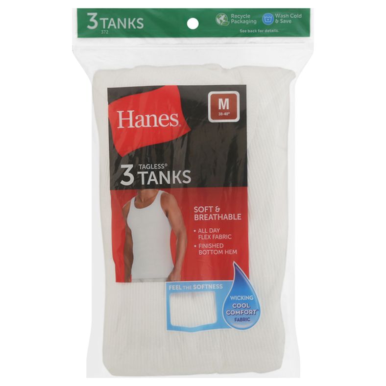 Hanes Tanks, Tagless, Medium (38-40)