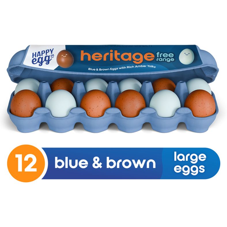 Happy Egg Heritage Breed Blue & Brown Free Range Large Grade A Eggs
