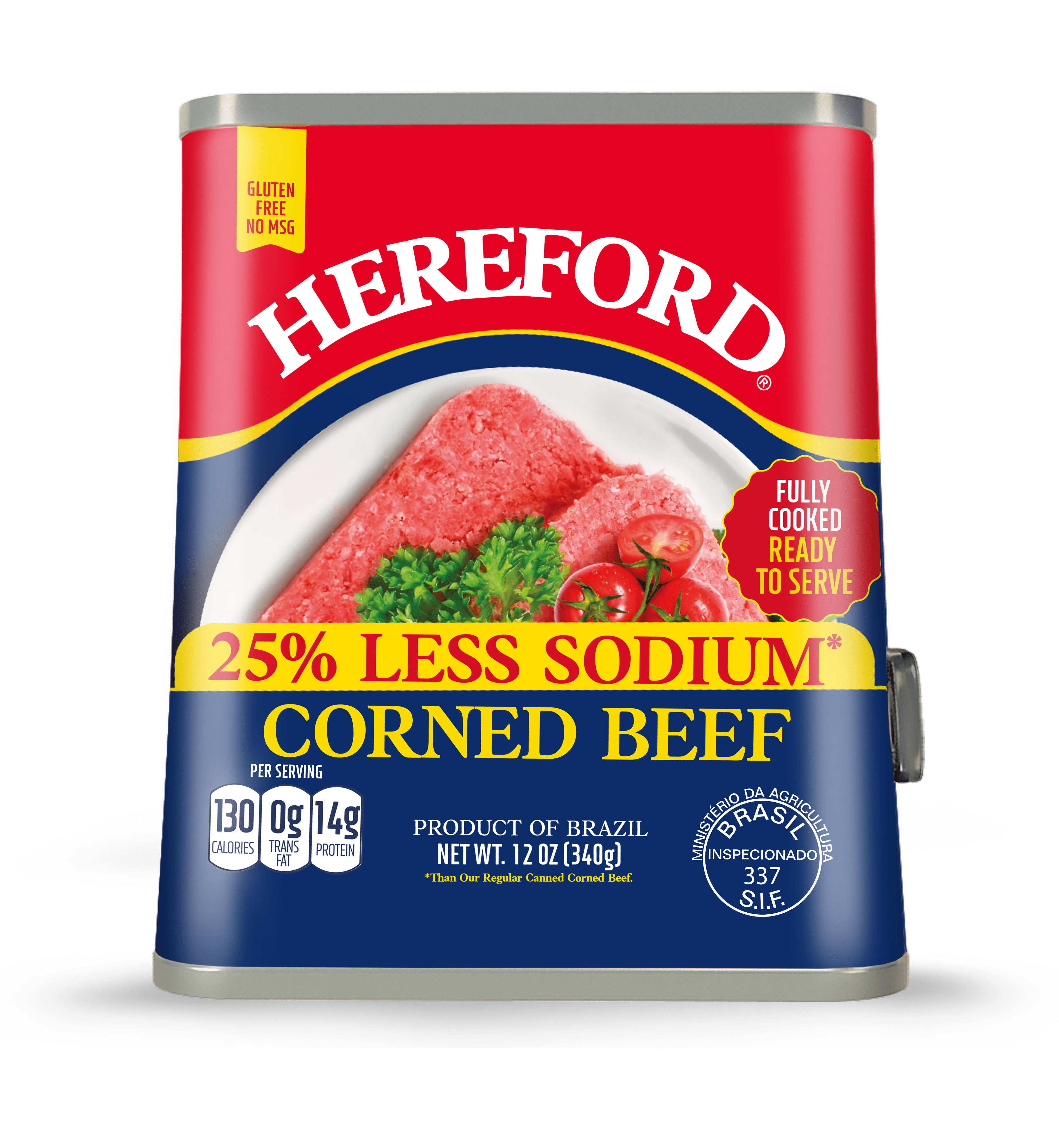 Hereford Corned Beef, 25% Less Sodium, 12 oz Can