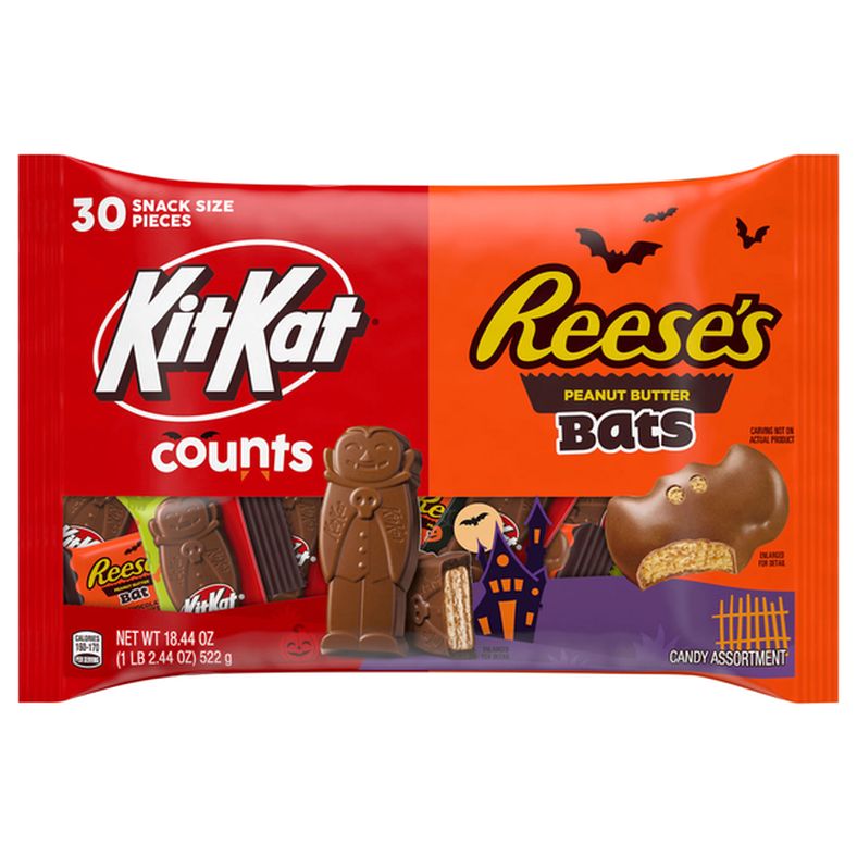 Hershey's Counts/Peanut Butter Bats Snack Size Pieces Candy Assortment