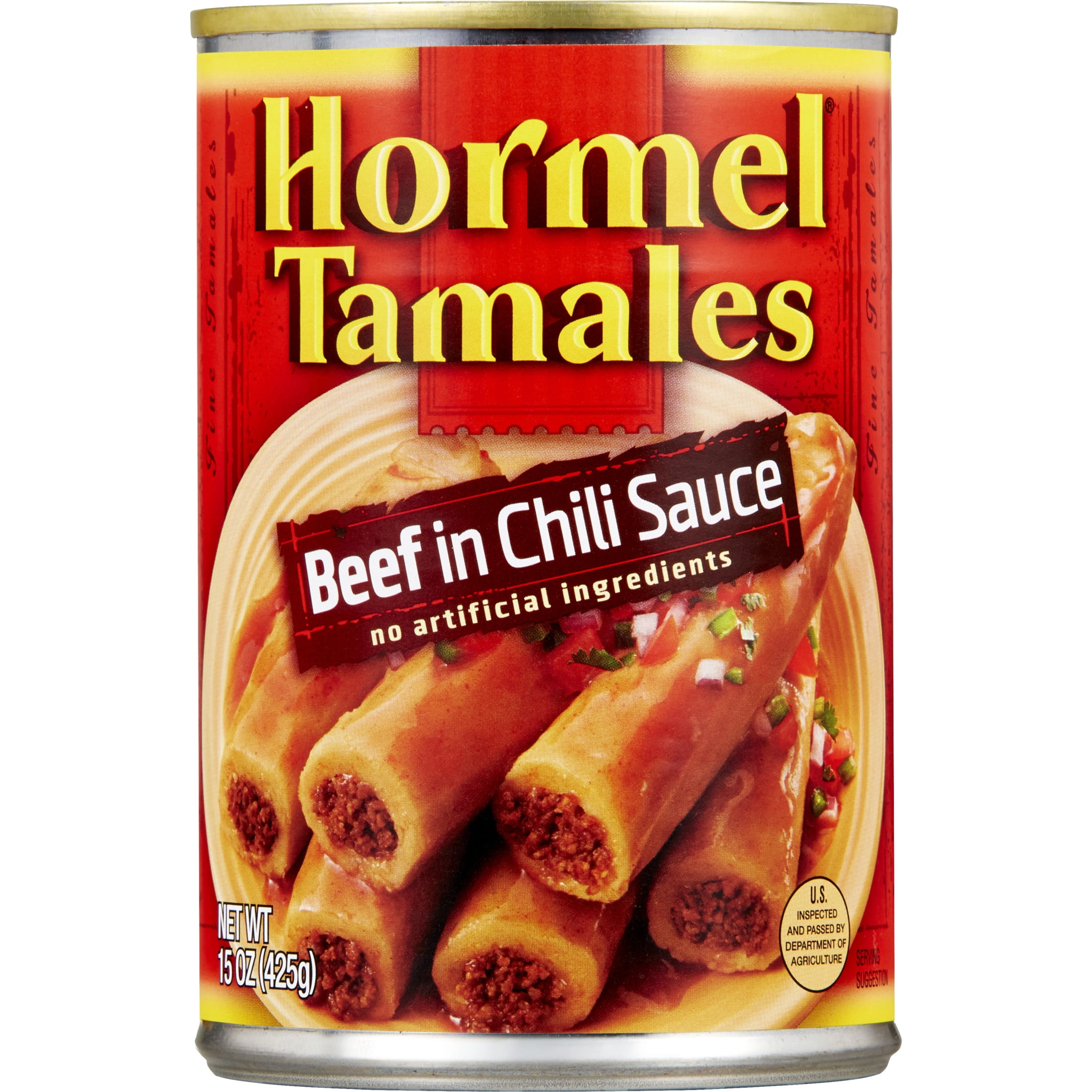 HORMEL Beef Tamales in Chili Sauce, Canned Tamales, Shelf-Stable, 15 oz Steel Can (4-Pack) - Available at Good Kitchen Market on StoresGo