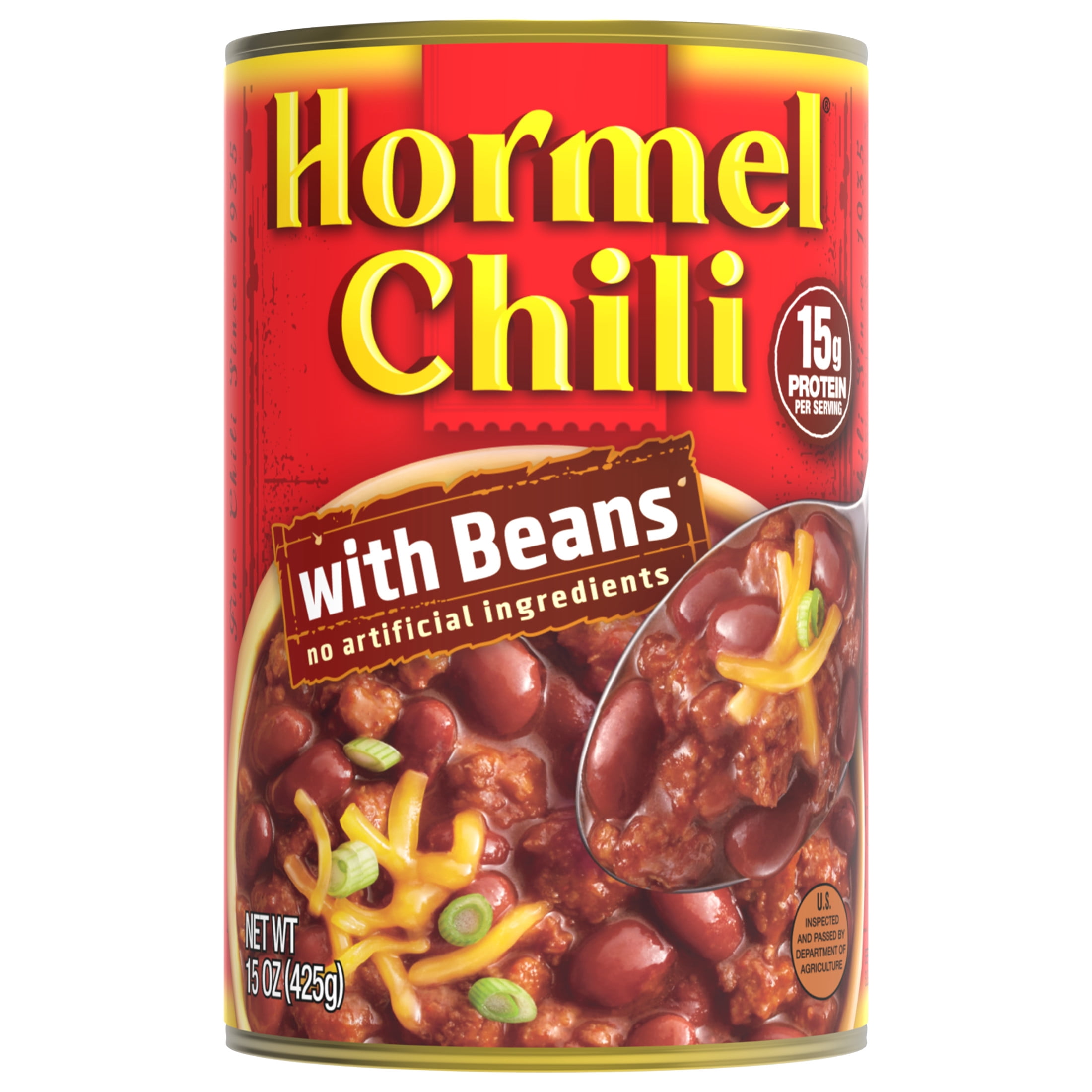 HORMEL Chili with Beans, No Artificial Ingredients, 15 oz Steel Can