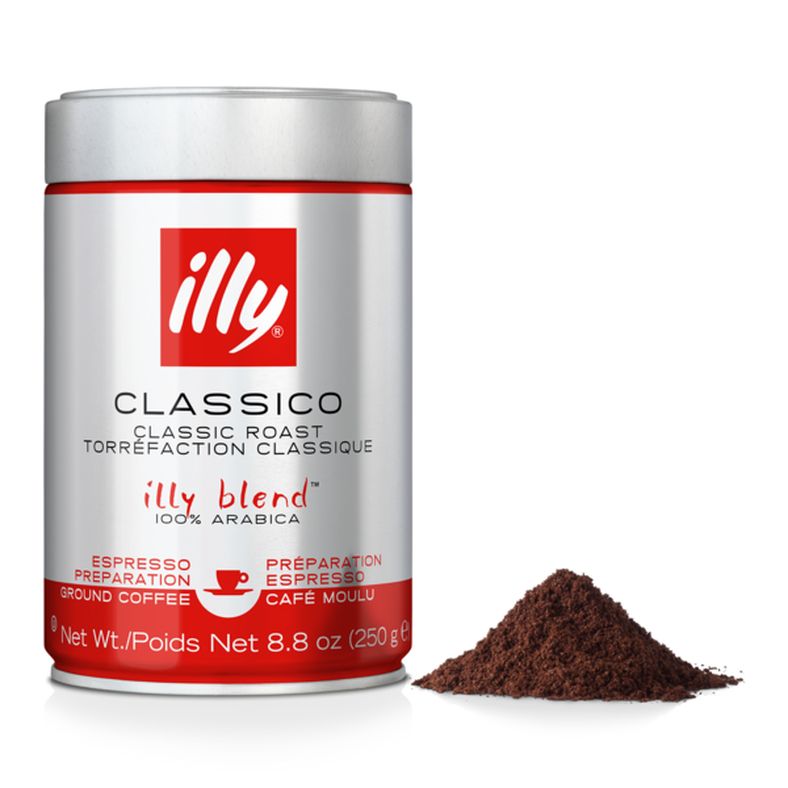 illy Ground Espresso Coffee, Classico Medium Roast 100% Arabica Coffee