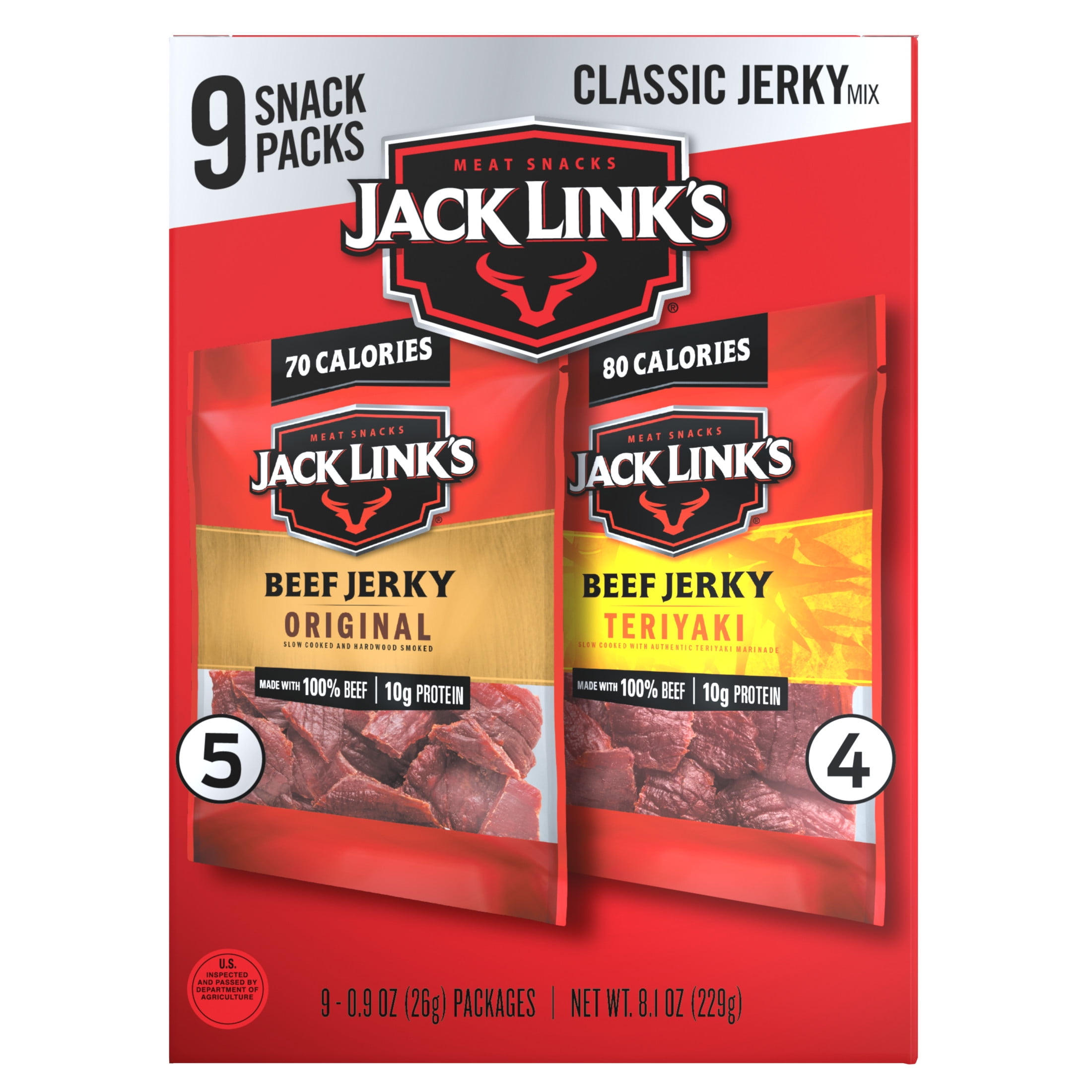 Jack Link's Original & Teriyaki Beef Jerky, 9 Pack