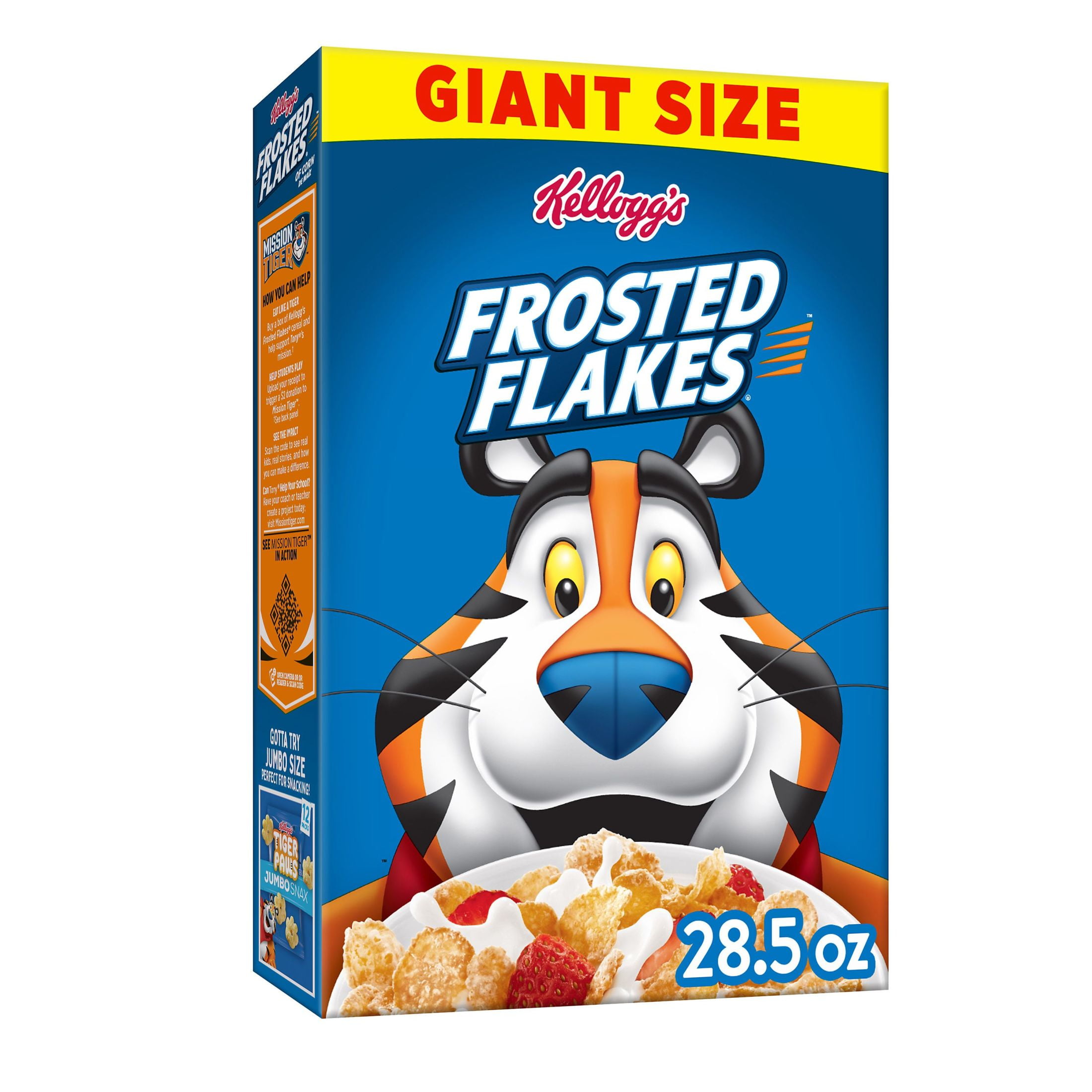 Kellogg's Frosted Flakes Breakfast Cereal, Kids Cereal, Family Breakfast, Giant Size, Original, 28.5oz Box (1 Box)
