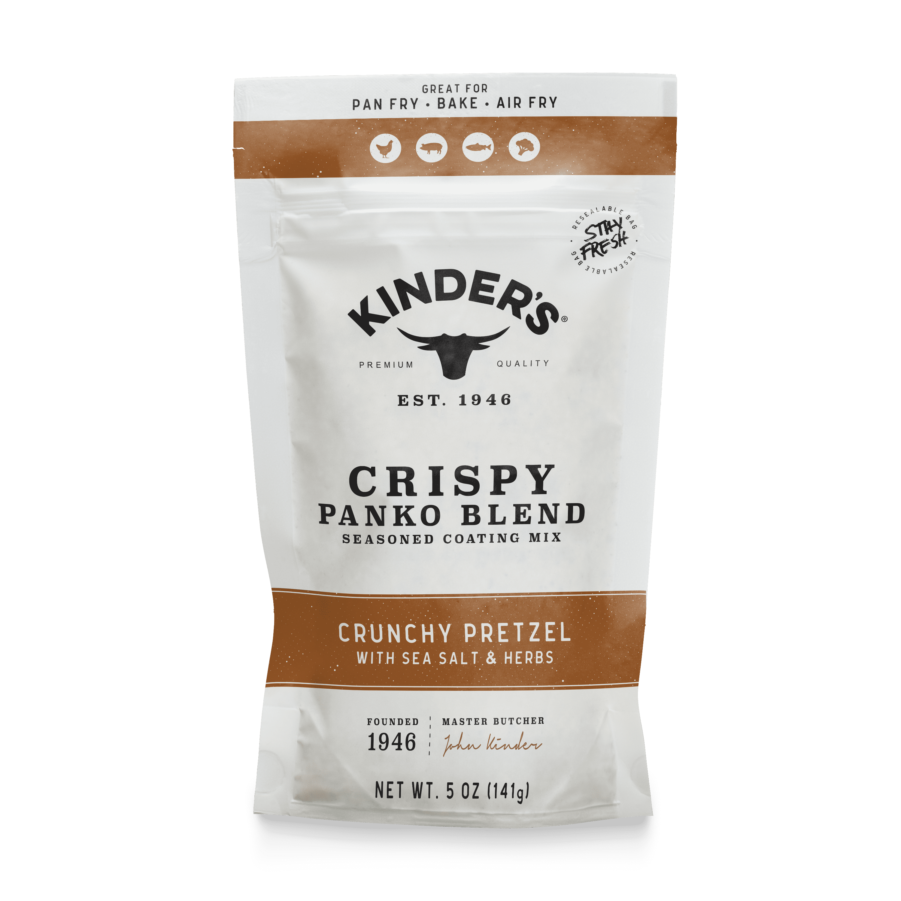 Kinder's Crunchy Pretzel Seasoned Panko Crumb Coating Mix, 5 oz