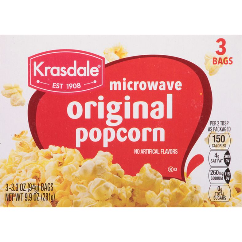 Krasdale Popcorn, Microwave, Original