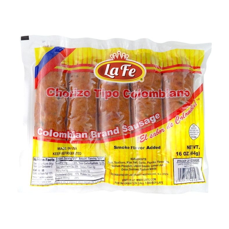 La Fe Chorizo Tipo Colombiano, Colombian Brand Sausage