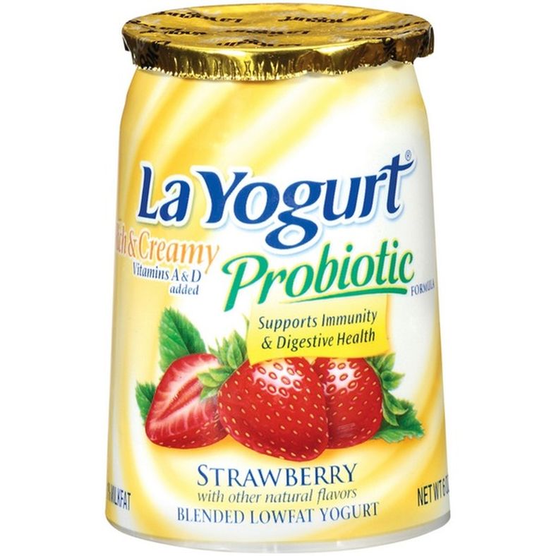 La Yogurt Probiotic Rich & Creamy Strawberry Blended Lowfat Yogurt