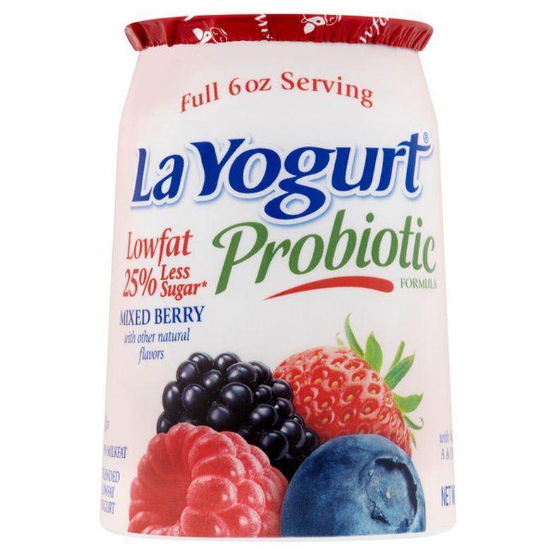 La Yogurt Yogurt, Lowfat, Blended, Original, Mixed Berry
