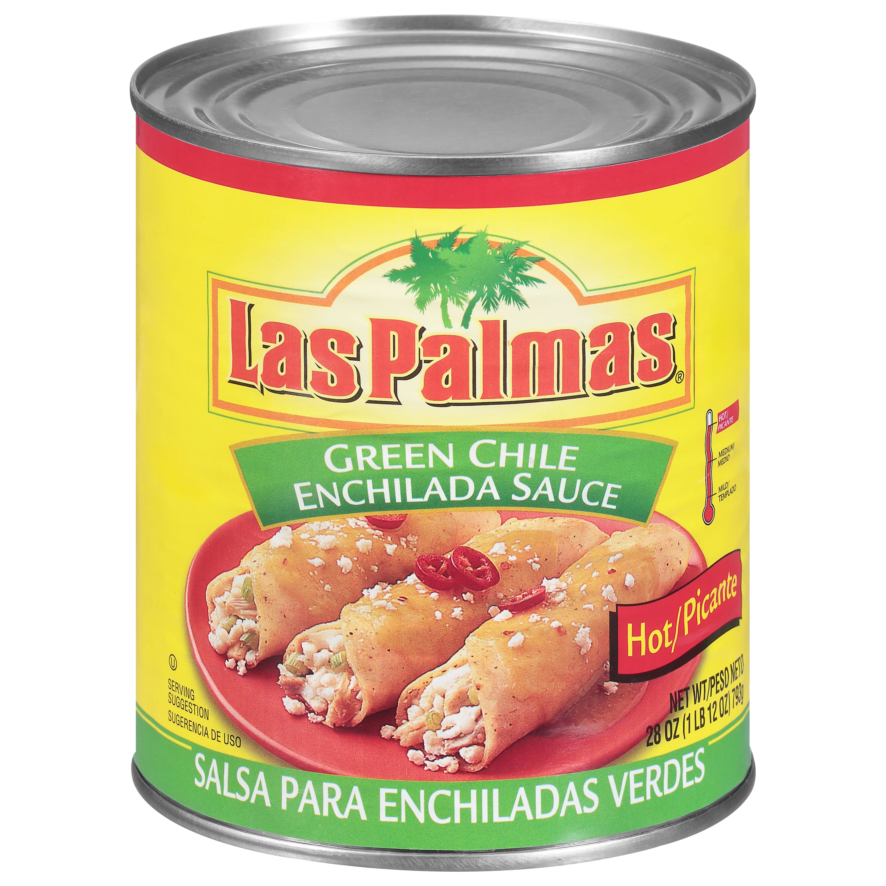 Las Palmas Hot Green Chile Enchilada Sauce 28 oz. Can