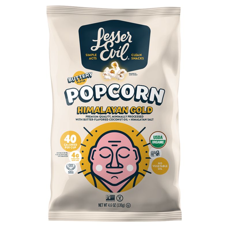 LesserEvil Organic Popcorn, Himalayan Gold