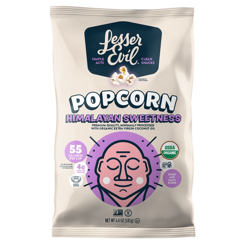LesserEvil Organic Popcorn, Himalayan Sweetness