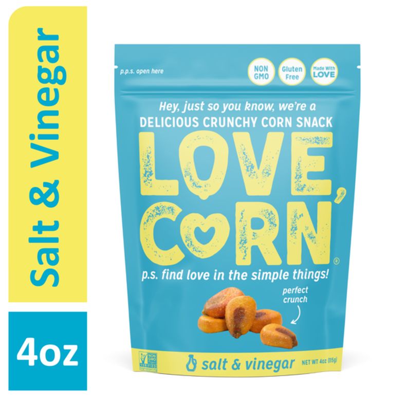 LOVE CORN Salt & Vinegar, Delicious Crunchy Corn Snack