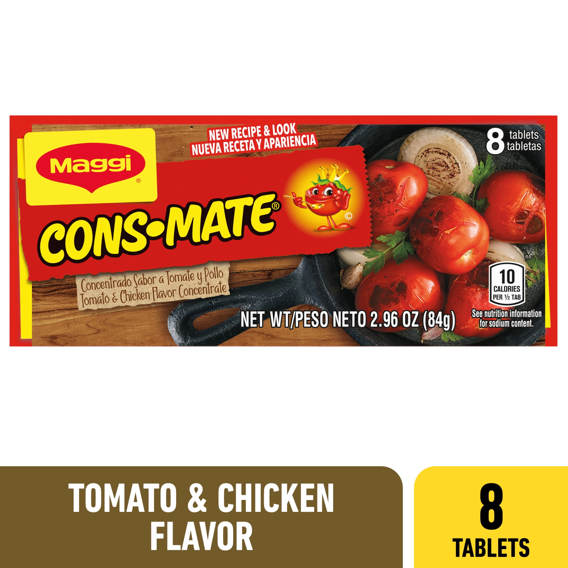 Maggi Consomate Tomato and Chicken Flavor Concentrate, 2.96 oz, 8 Cubes
