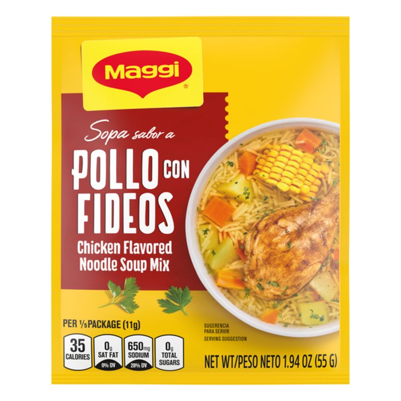 Maggi Sopa Sabor A Pollo Con Fideos Chicken Flavored Noodle Soup Mix
