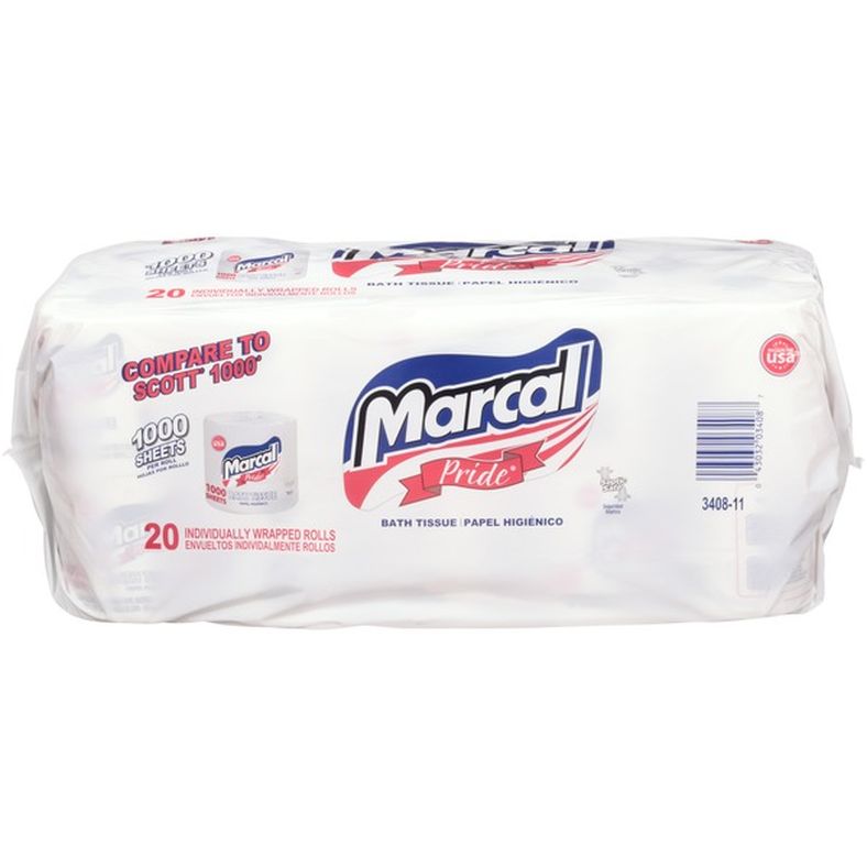 Marcal Pride One-Ply 1000 Sheets Bath Tissue