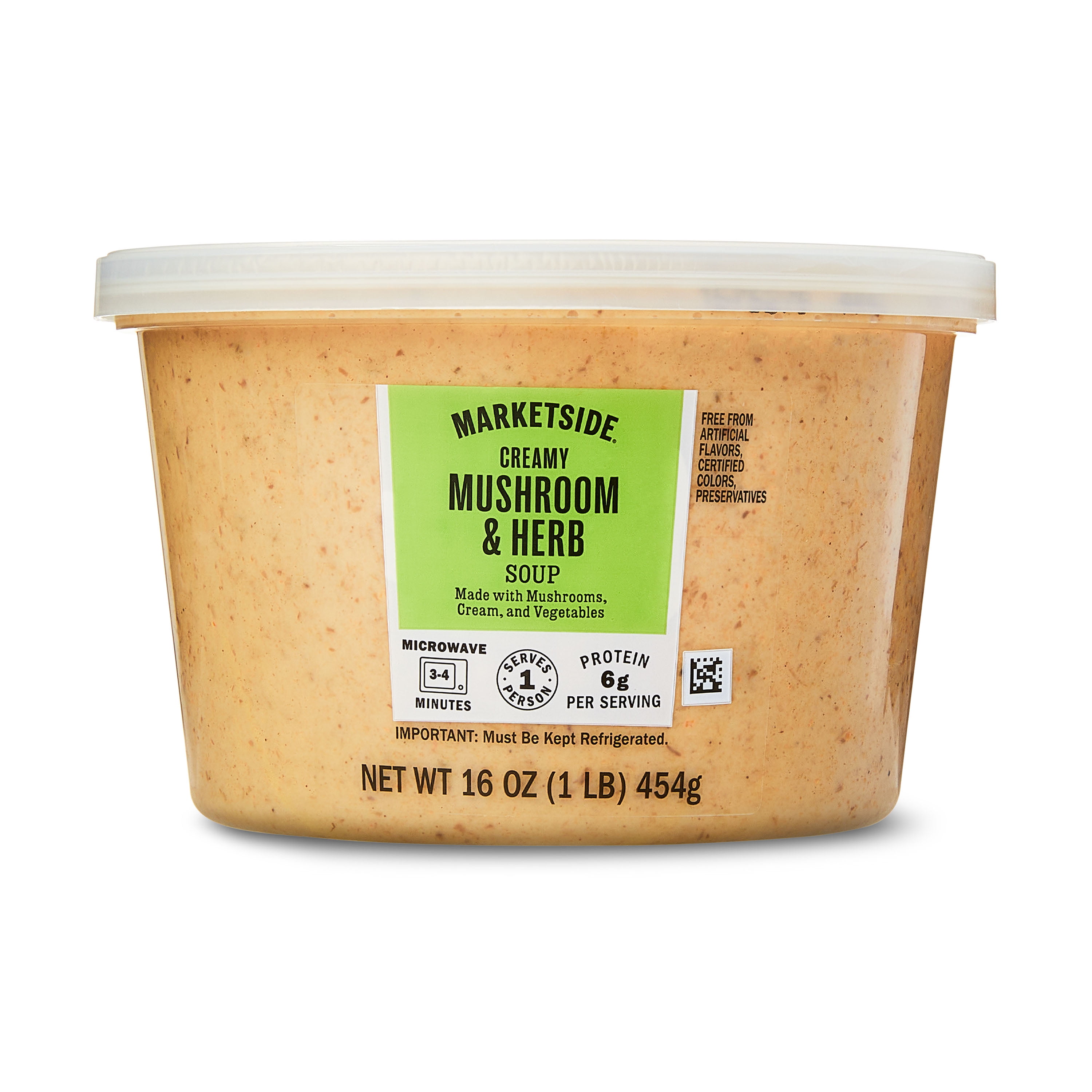 Marketside Creamy Mushroom & Herb Soup, Fresh Deli Soup, 16 oz Cup