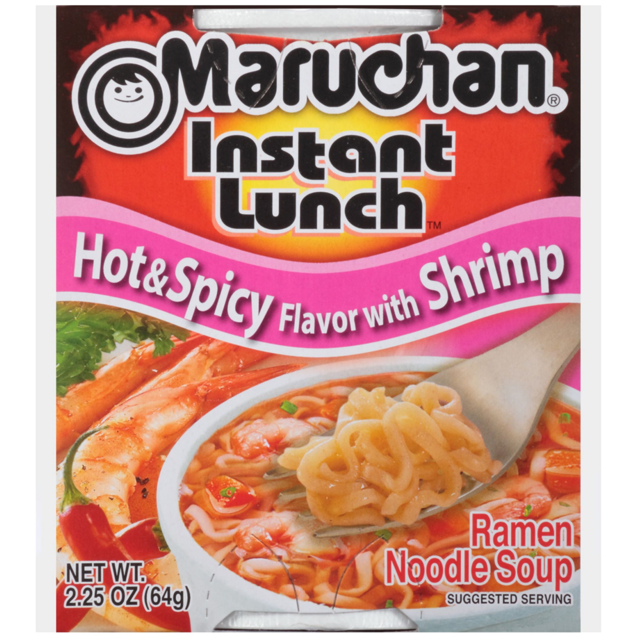Maruchan Instant Lunch Ramen Noodles, Hot & Spicy Shrimp Flavor, 2.25 oz Cup