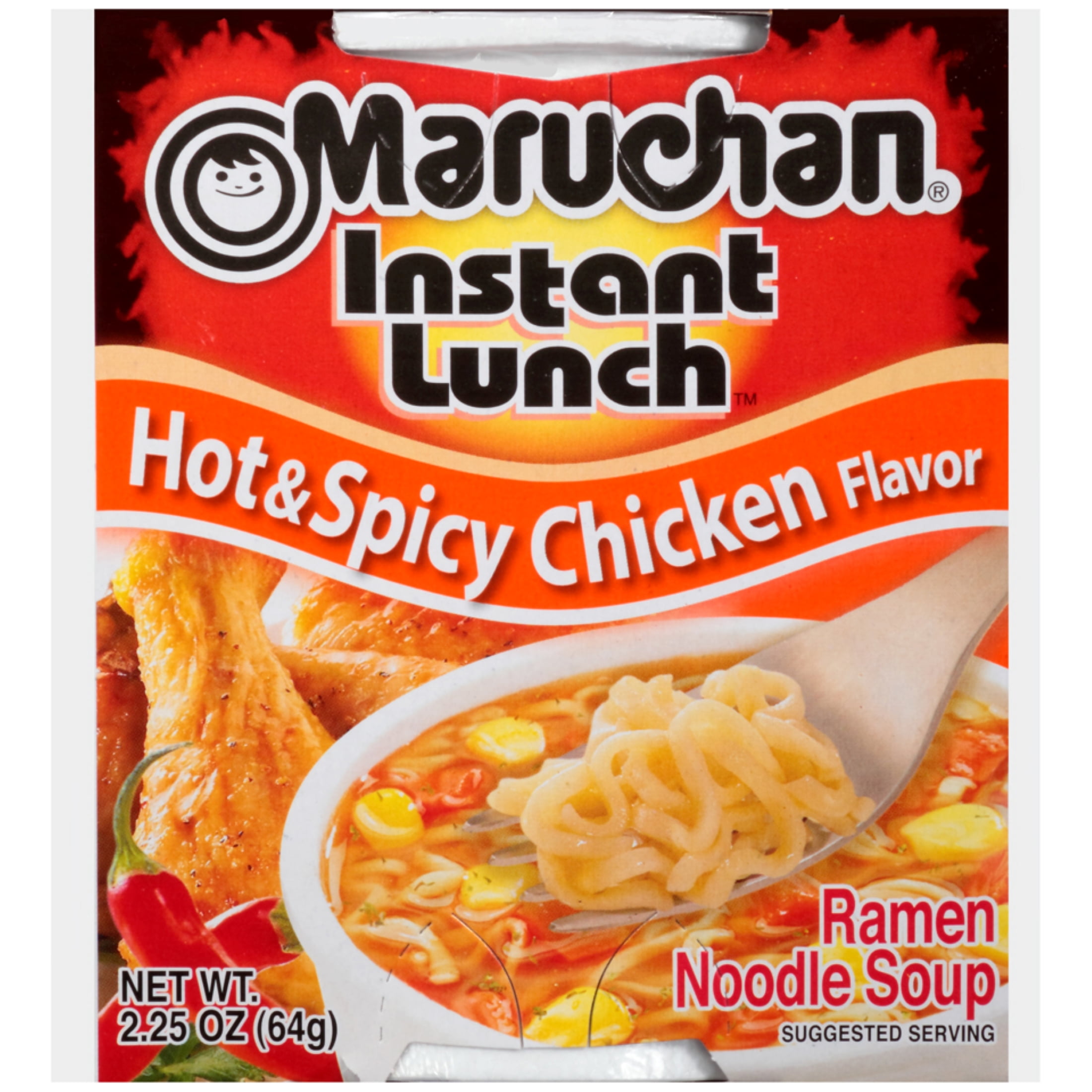 Maruchan Instant Lunch Ramen Noodles, Hot & Spicy Chicken Flavor, 2.25 oz Cup