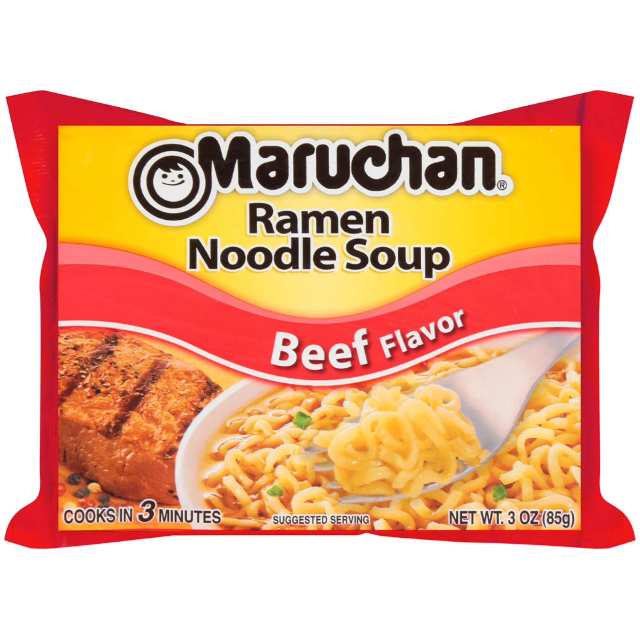 Maruchan Ramen Noodle Soup, Beef Flavor Instant Noodles, 3 oz