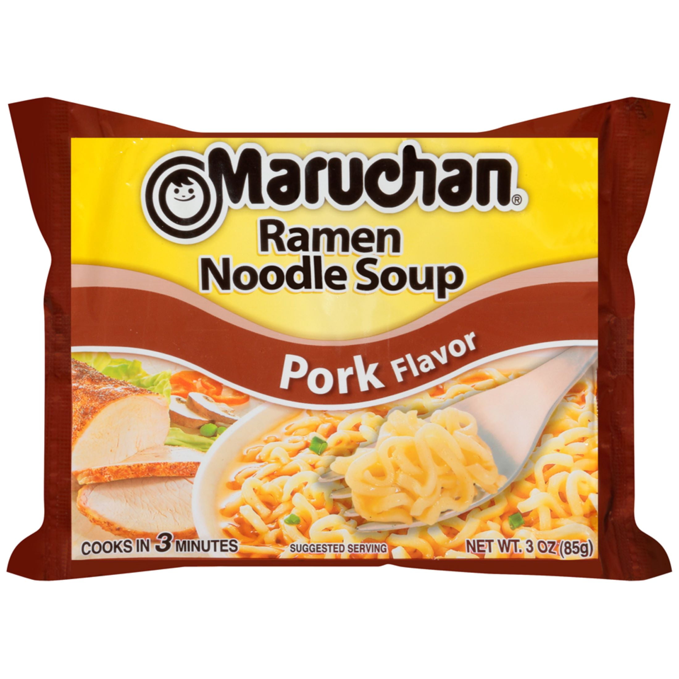 Maruchan Ramen Noodle Soup, Pork Flavor Instant Noodles, 3 oz