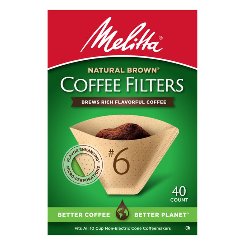Melitta #6 Natural Brown Cone Coffee Filters