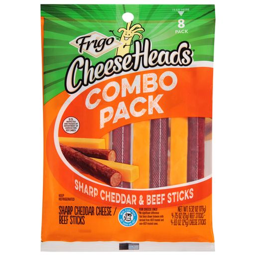 Frigo Cheese Heads Sharp Cheddar Cheese &amp; Beef Sticks (0 75 oz)