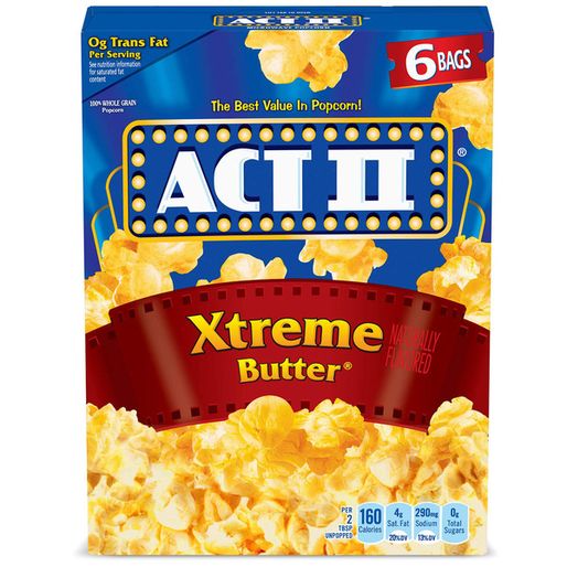 ACT II Xtreme Butter Microwave Popcorn, 6 Pack (2 75 oz)