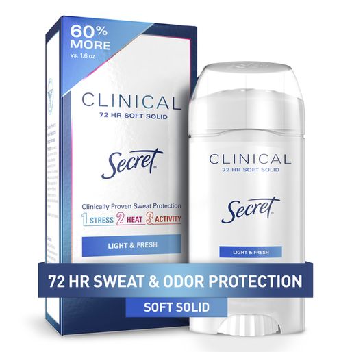 Secret Clinical Strength Smooth Solid Women's Antiperspirant &amp; Deodorant Light &amp; Fresh Scent (4 1 oz)