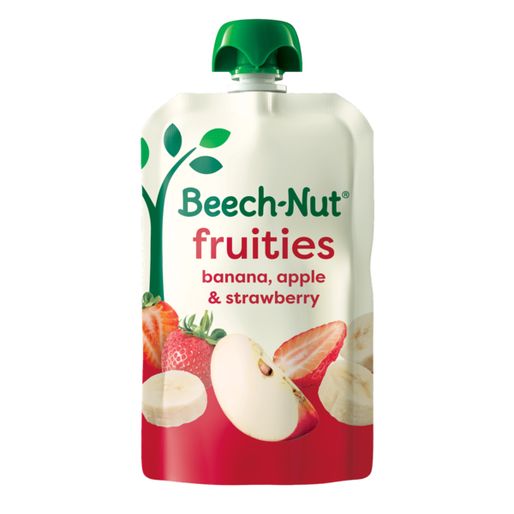 Beech-Nut Fruities Stage 2 Baby Food, Apple Peach &amp; Strawberries, 3.5 oz Pouch (3 5 oz)