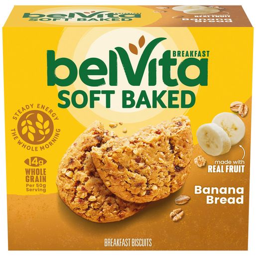 BELVITA Soft Baked Breakfast Bars, Banana Bread 8.8 oz (3259496 l)