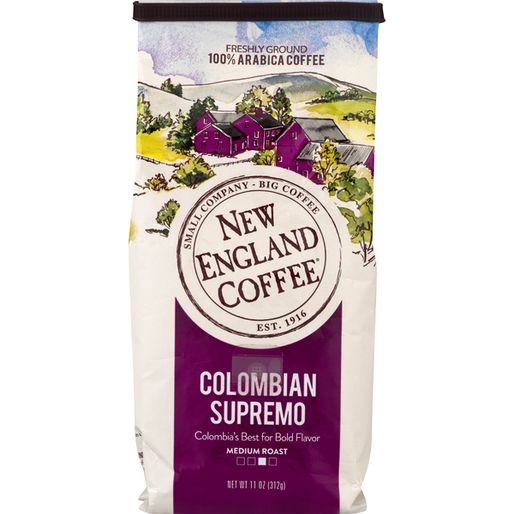 New England Coffee Coffee, 100% Arabica, Freshly Ground, Medium Roast, Colombian Supremo (25 4 oz)