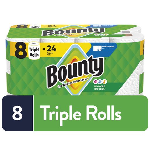 BRAWNY TEAR-A-SQUARE PAPER TOWELS, 2 TRIPLE ROLLS