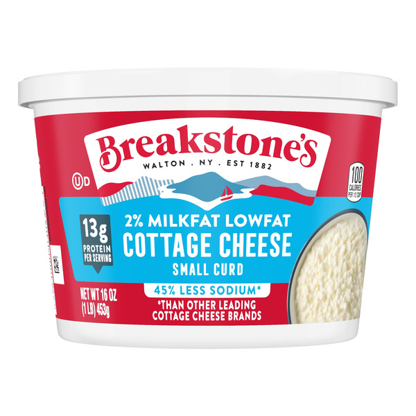 Breakstone's Small Curd 2% Milkfat Lowfat Reduced Sodium Cottage Cheese oz Tub (16 oz)