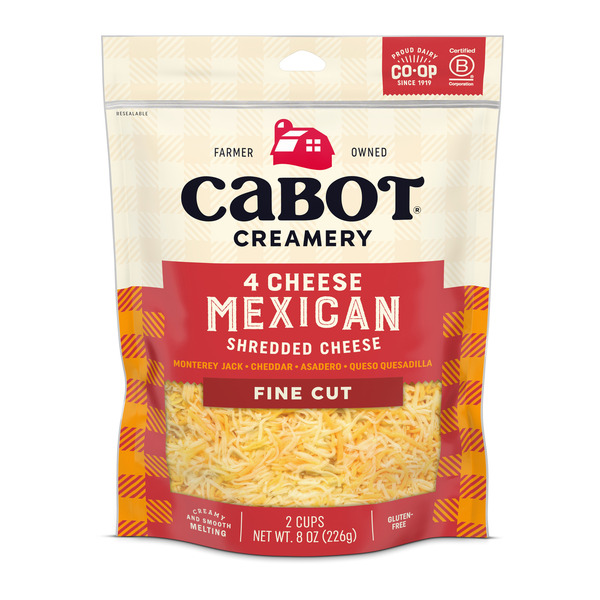 Cabot 4 Cheese Mexican Shredded Cheddar Cheese 8 oz (4 oz)