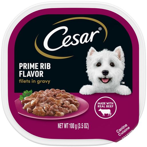Cesar Loaf & Topper in Sauce Wet Dog Food Rotisserie Chicken Flavor, 3.5 oz. Tray (3 5 oz)