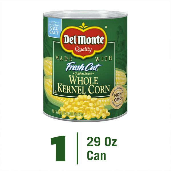 Del Monte FRESH CUT Golden Sweet Whole Kernel Corn, Canned Vegetables (29 oz)