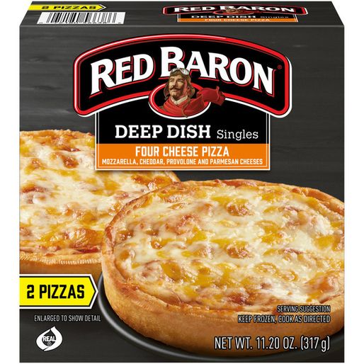Red Baron Frozen Pizza Deep Dish Singles Four Cheese
