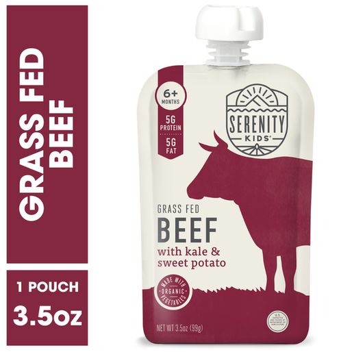 Serenity Kids Grass Fed Beef with Organic Vegetables Baby Food Pouch (3 5 oz)