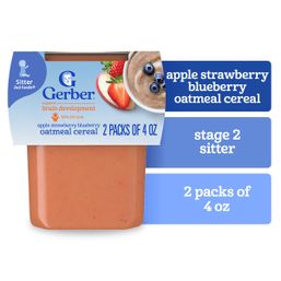 Gerber Stage 2 Baby Food Apple Strawberry Blueberry Oatmeal Cereal Tub Baby Cereal (24259284 g)