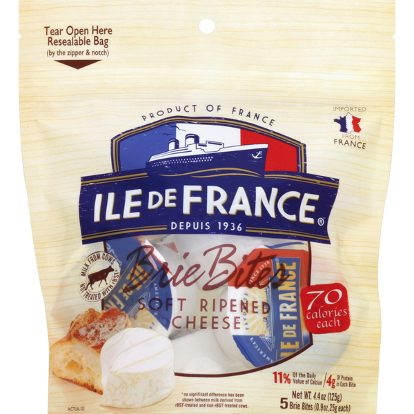 Ile de France Cheese, Soft Ripened, Brie Bites (4 4 oz)