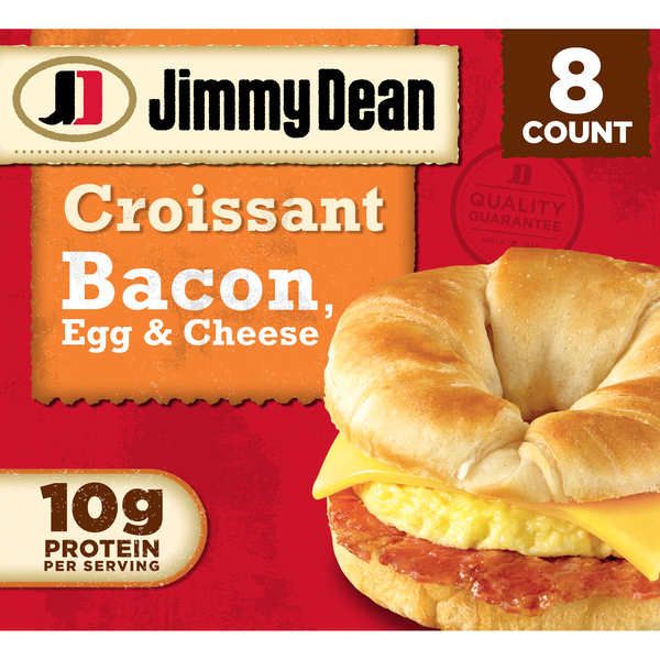 Jimmy Dean Bacon, Egg &amp; Cheese Croissant Sandwiches, Frozen (8 lb)