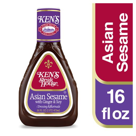 Ken's Steak House Dressing &amp; Marinade, with Ginger &amp; Soy, Asian Sesame (16 oz)