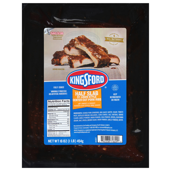 Kingsford Boneless Pork Ribs with Sweet & Smoky Kansas City Style BBQ Sauce (92 g)