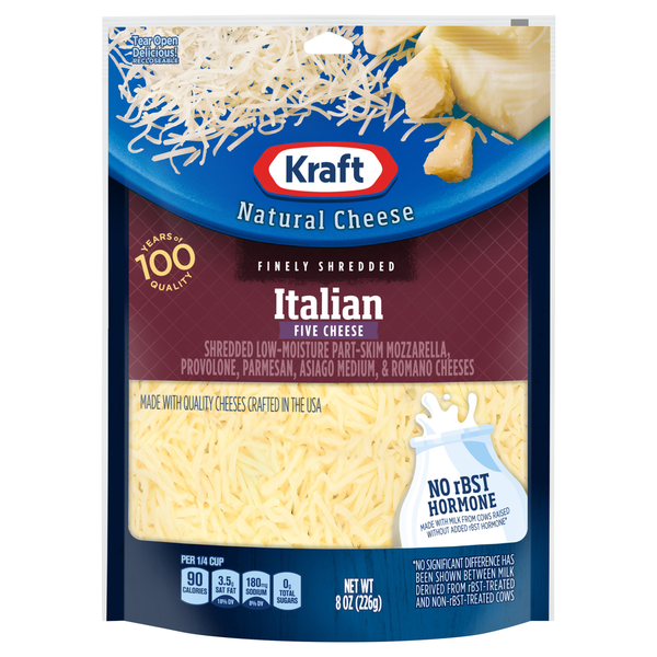 know &amp; love Fine Cut Italian Style Low-moisture Part-skim Mozzarella Not Smoked Provolone Parmesan Asiago Fontina &amp; Romano Cheese Made With Cow's Milk (5 oz)